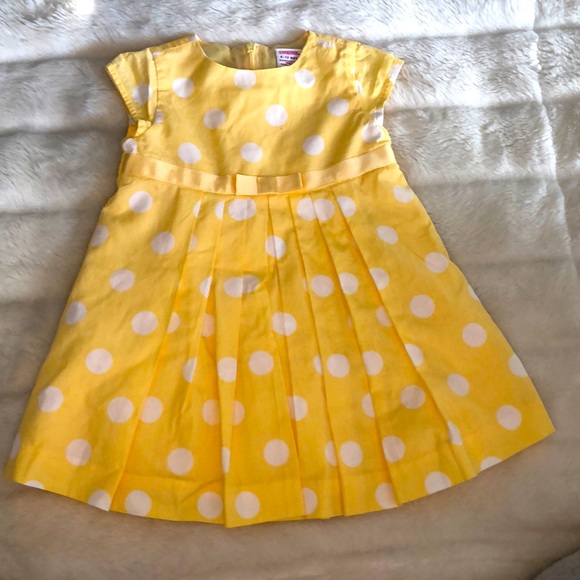Yellow/White Polka Dot Dress 6-12 months - Picture 1 of 3